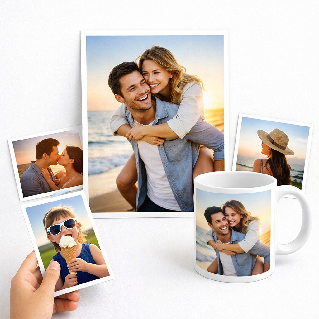 Kit Recordação Revelação 3 Fotos 10x15 + 1 Foto 15x21 + 1 Caneca com Foto