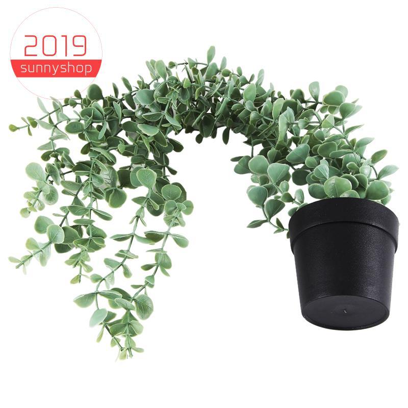 [Bestseller S] 1 Peça De Plantas Artificiais Suspensas , Vaso Falso De Eucalipto , Planta Suspensa Para Parede , Sala , 