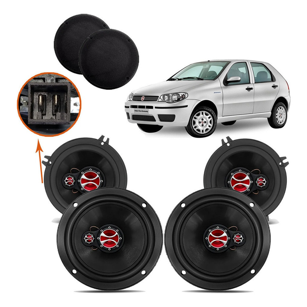 Kit Alto Falante Fiat Palio 1996 A 2018 240w Rms - Kf.038p