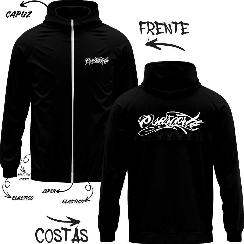 Corta Vento Masculino Feminina Blusa De Frio Osascorte Moto Grau Motoqueiro ESTAMPADA Unissex Capuz Sem forro