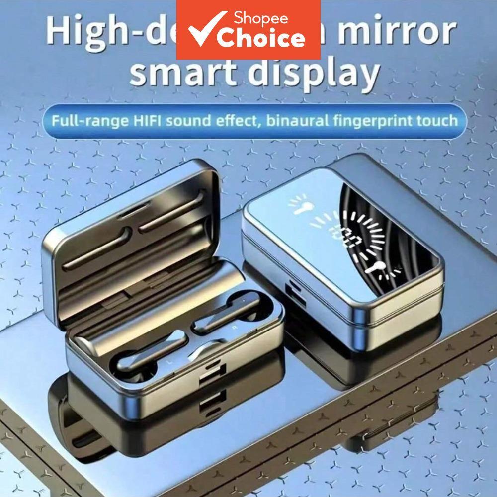 S20 Fones De Ouvido TWS Bluetooth Espelho Caso Com Display Digital Controle Toque Inteligente Alta Fidelidade Estéreo Jo