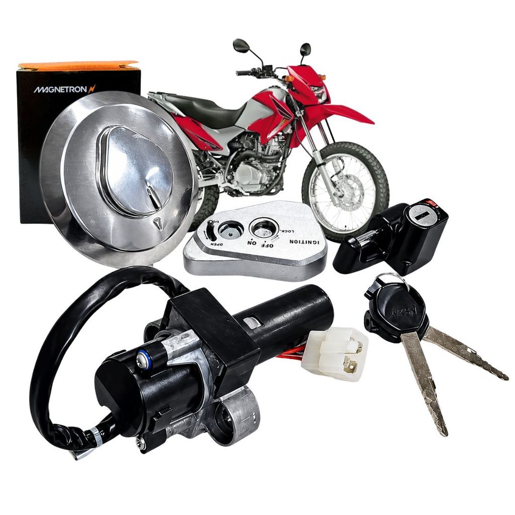 Kit Chave Ignição 4 Peças Para Honda Nxr 150 Bros 2011 a 2014 Original Magnetron 90264380