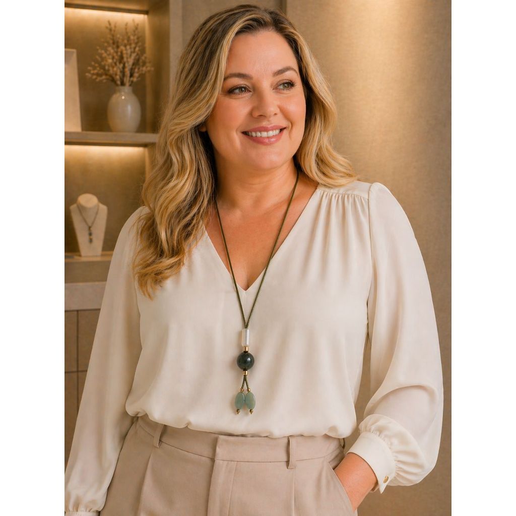 Colar Feminino Premium Elegante Design Sofisticado Leve Em Resina