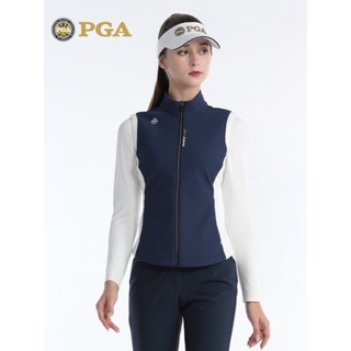 PGA roupas de golfe femininas novo estilo outono colete de golfe fino-ajuste mais magro olhar mantendo quente estilo cor