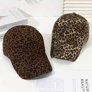 Boné de Beisebol com Estampa de Leopardo Unissex, Chapéu Estilo Duckbill