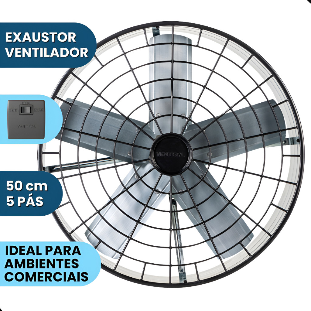 Exaustor Ventisol Axial Premium 50cm Ventilador Comercial Potente Silencioso