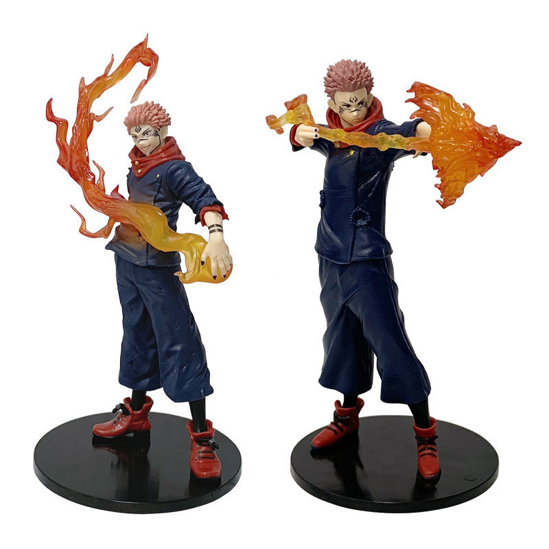 18-21cm Japão Anime Jujutsu Kaisen Arco E Flecha Chama Efeito Especial Itadori Yuji Ryomen Sukuna PVC Action Figure Mode