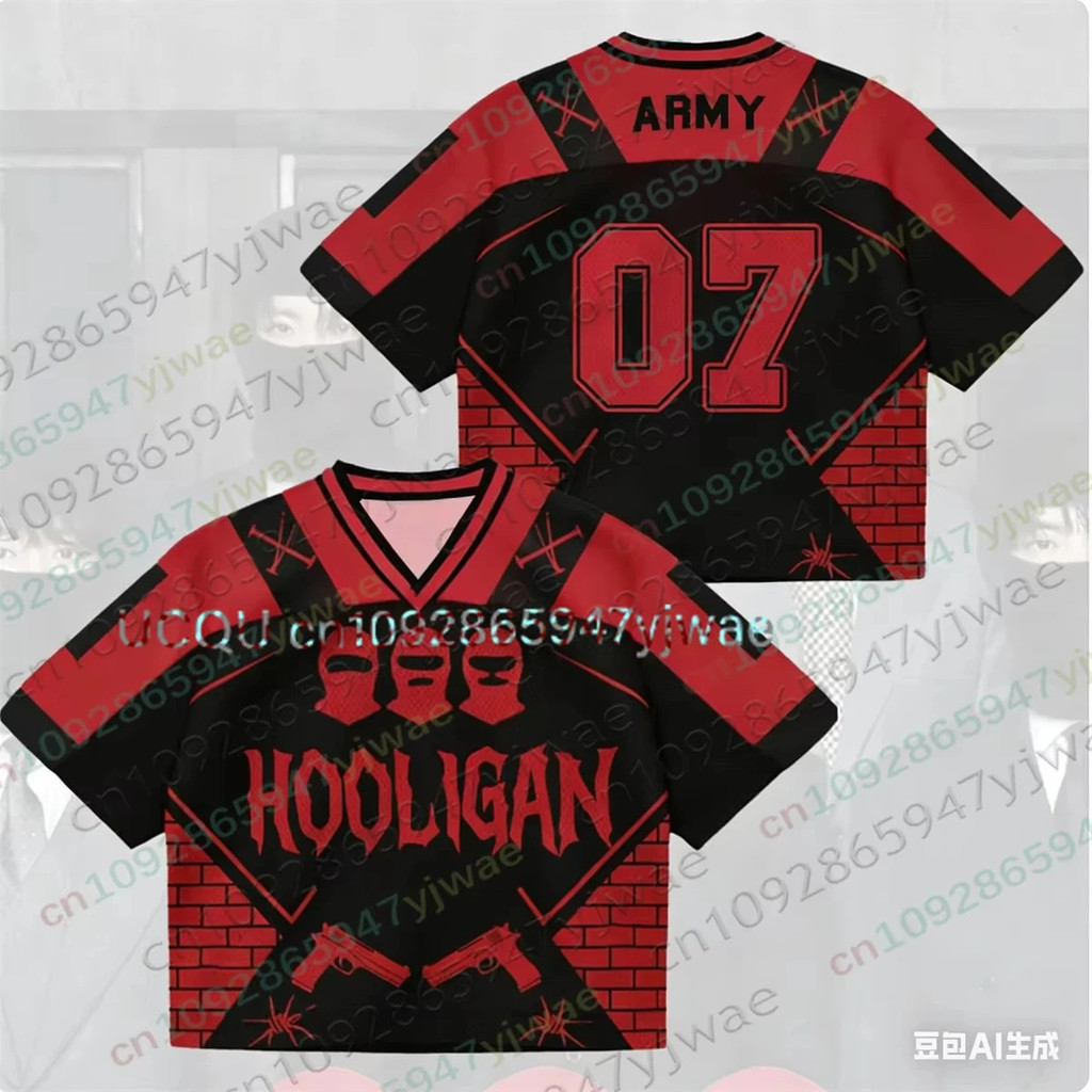 World Tour Malha Camisa Hooligan Com Decote Em V Solto Moda Streetwear Fãs Presente Verão Masculino Feminino Praia Camis