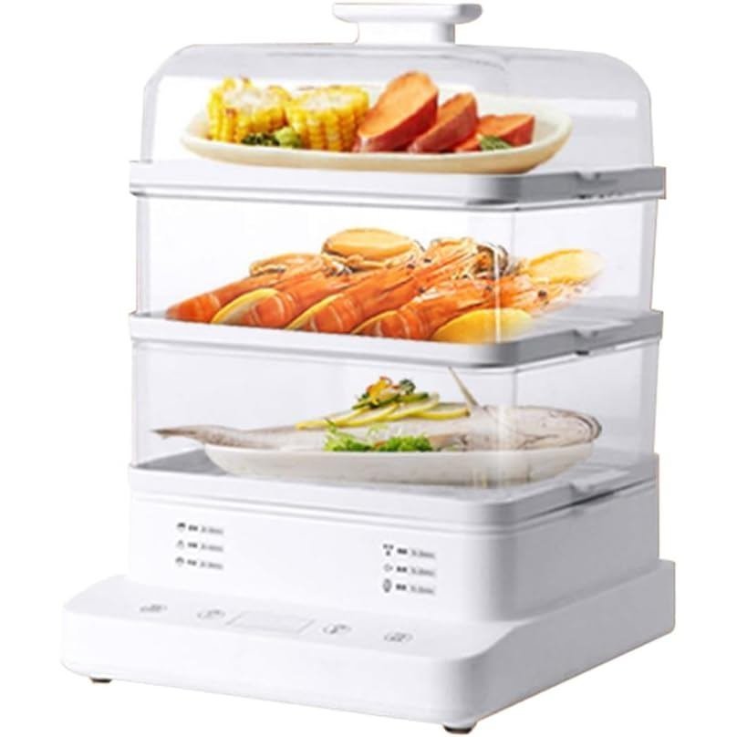 Panela Elétrica a Vapor de 3 Camadas, Caldeira de Grande Capacidade de 22L para Cozinhar - Multicooker Elétrico de 800W