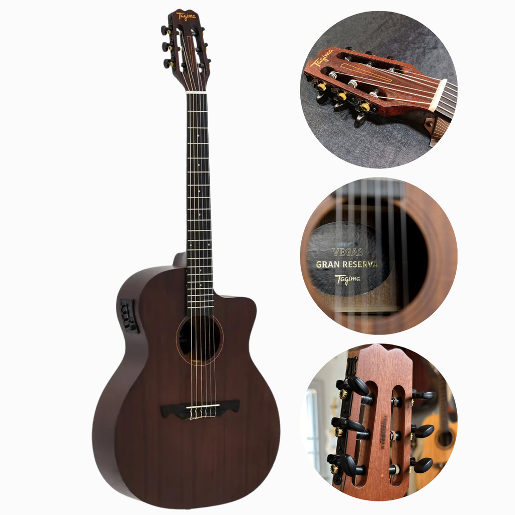 Violão de Nylon Tagima Vegas Gran Reserva DKMOP Grand Auditorium com Cutaway e Equalizador