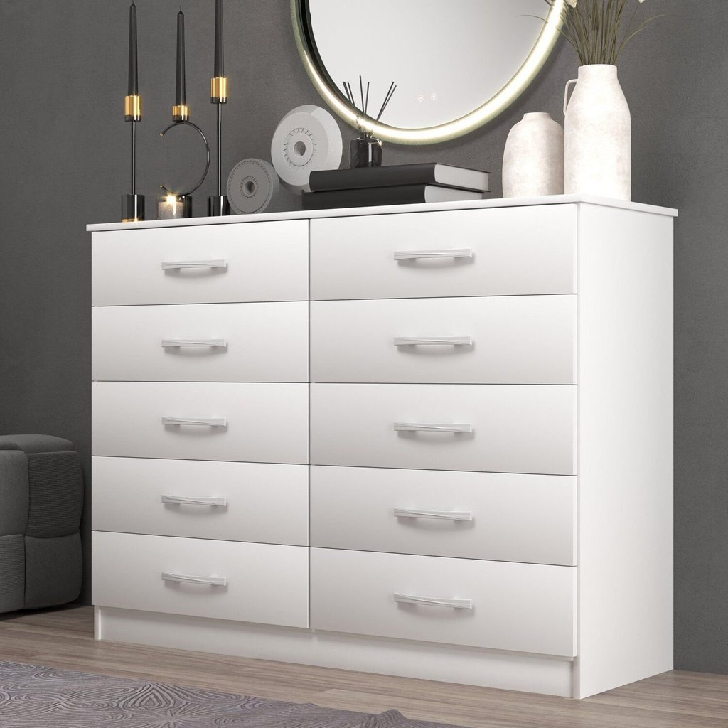Comoda para Quarto 10 Gavetas Marbela Branco