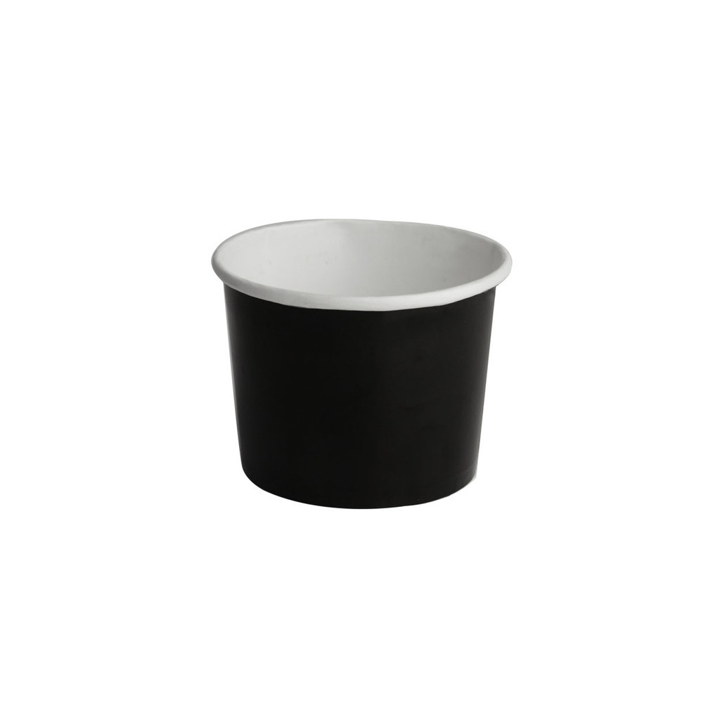 Pote de Papel 500ml Preto Sem Tampa 50 Unidades para Salada de Fruta Sorveteria Delivery Lanchonete