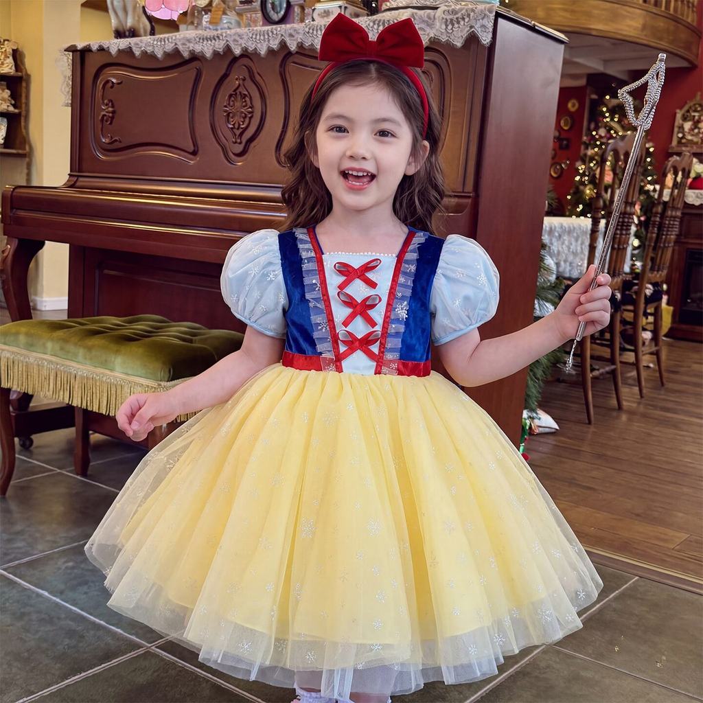 Meninas vestido branco de neve vestido de verão 2026 novo estilo crianças congelado menina Elsa vestido vestido