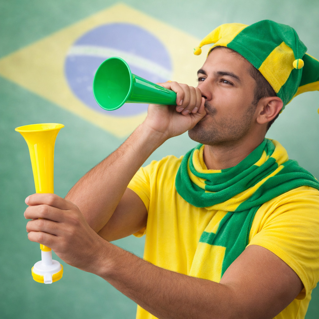 Vuvuzela Corneta Copa Do Mundo Verde E Amarela