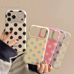 Ins Capa De Telefone Com Pontos Grandes Para iPhone 17 16 15 14 13 12 11 Pro Max X Xr Xs 7 8 Plus