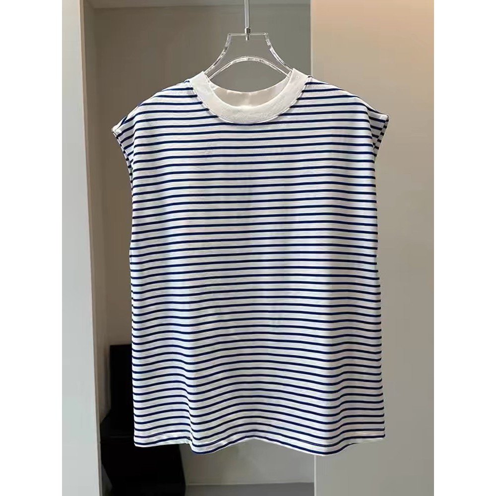 Golpe de produtos Niu X!Versão coreana em torno do pescoço solto mais magro olhar listrado Design sem mangas colete de m