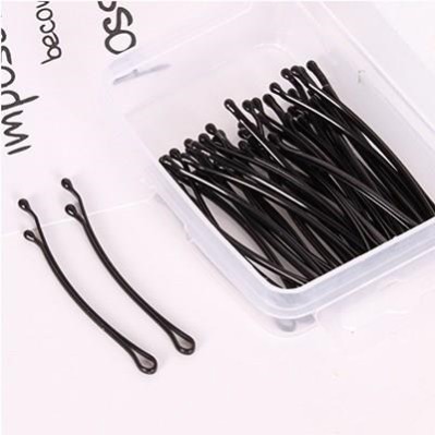 Clipe de aço preto cartão preto invisível clipe atrás do pescoço pequeno grampo de cabelo cabeça arco curvo cabelo quebr