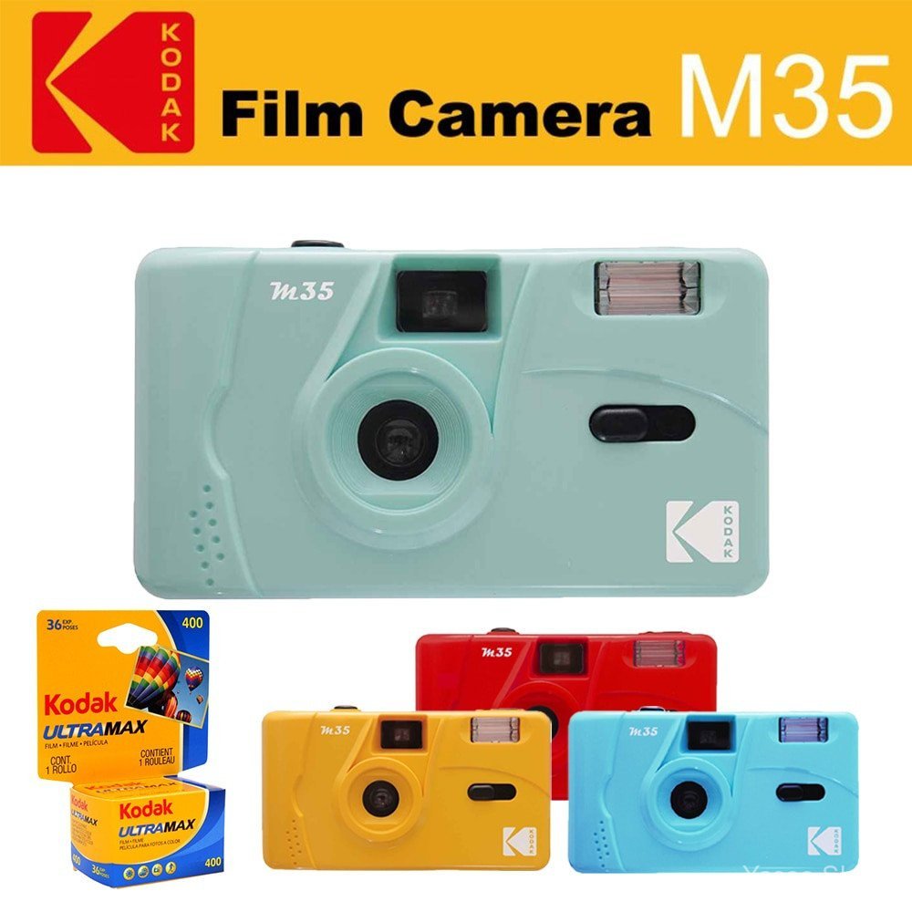 KODAK M35 35mm Câmera de filme reutilizável com Kodak dourado Kodak colorplus ultramax