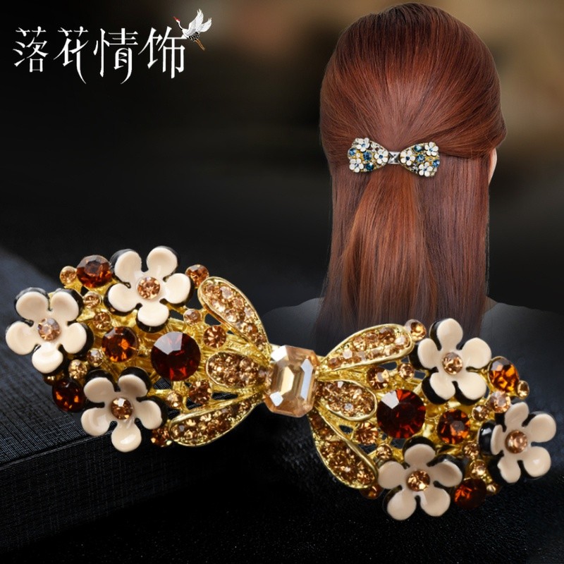 Grampo de cabelo feminino clipe superior acessórios de cabelo primavera clipe simples meia gravata grampo Horizontal tem