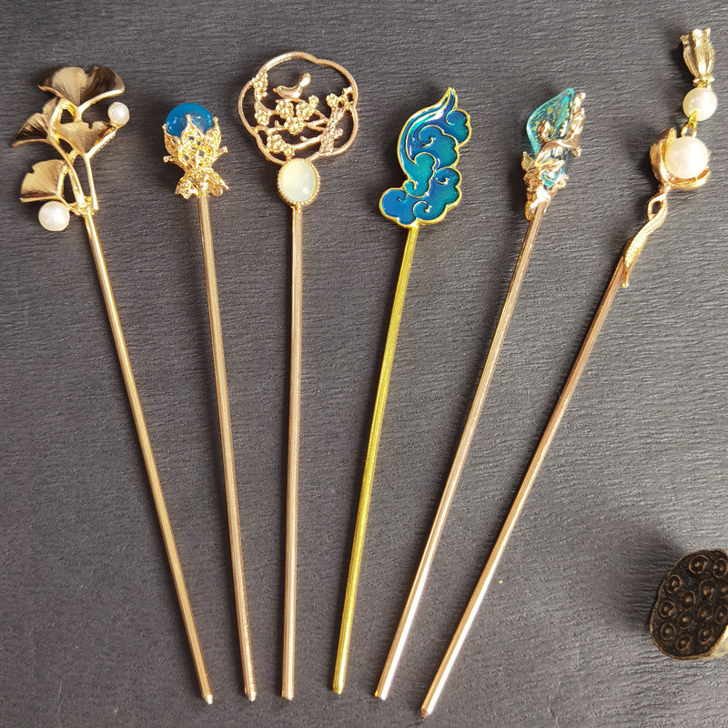 Hanfu estilo antigo cocar conjunto de três peças temperamento Retro Hairpin frete grátis traje antigo acessórios para o