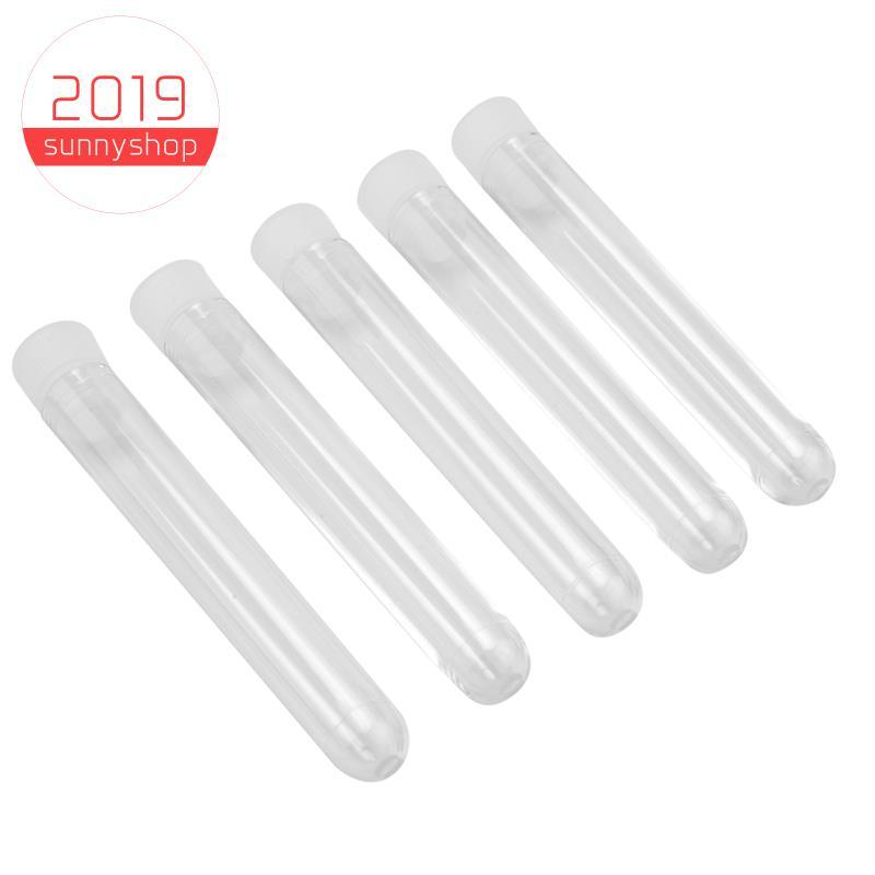 [Bestseller S] 100 Unidades De Tubos De Ensaio De Plástico Transparente Com Tampas Brancas , Recipientes De Amostra , De