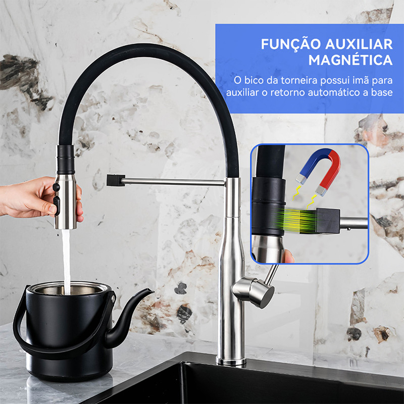 Cuba Gourmet 60x45CM Inox 304 Com Torneira Magnético Quente e Frio Cozinha Kit Completo · foto 2