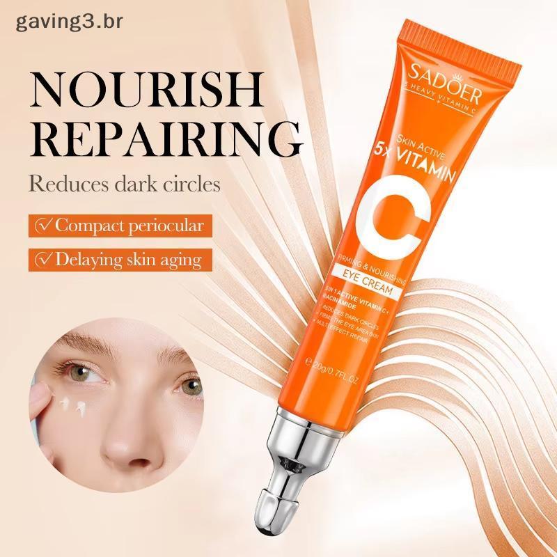 [GAVBR] SADOER 20g Vitamina C Creme Para Os Olhos Anti Olheiras Removedor De Bolsas Hidratante Iluminador Firmador Produ