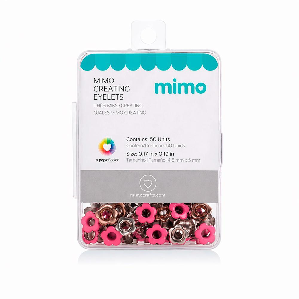 Ilhós Mimo Creating - Flor - Rosa Fúcsia - 5 mm - 50 Unids