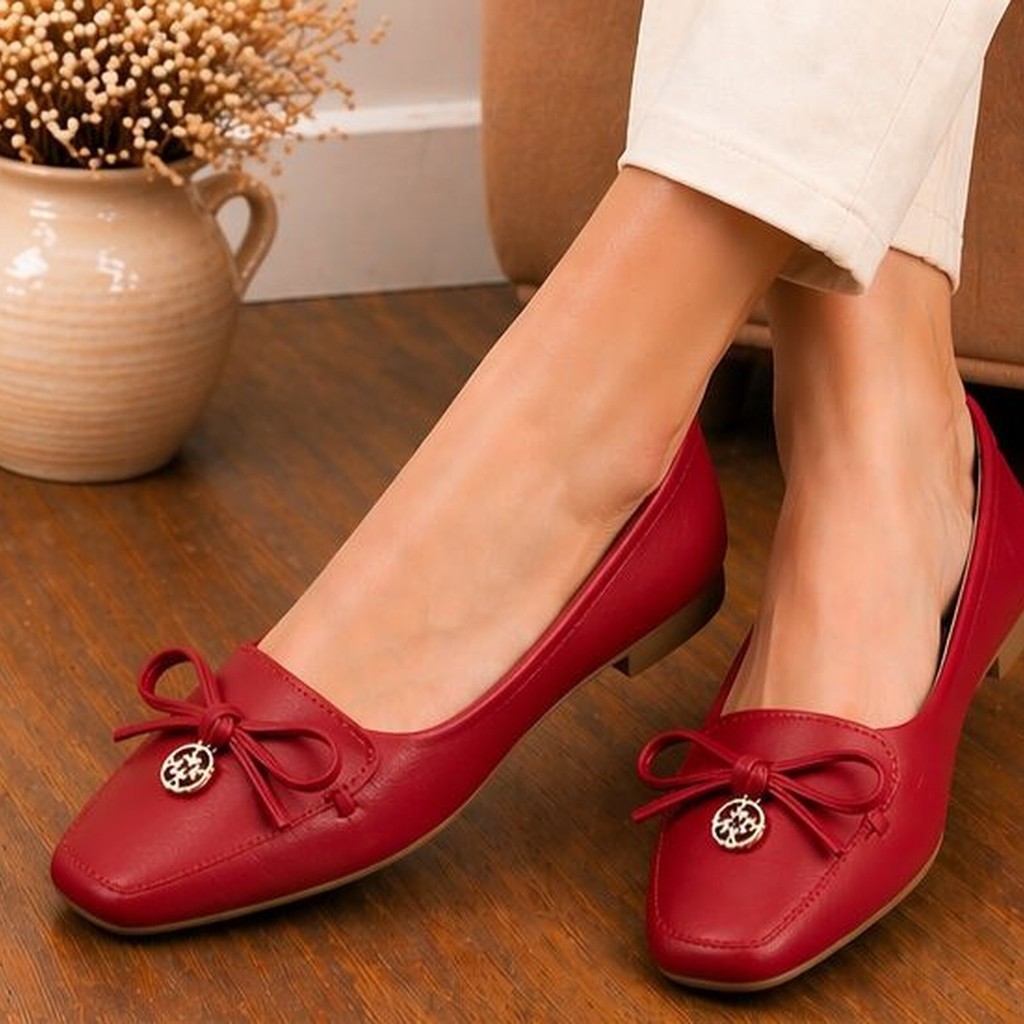 Sapatilha Mocassim Feminina Bico Quadrado Macia  Confortável Casual Delicada Leve Dia a Dia Trabalho