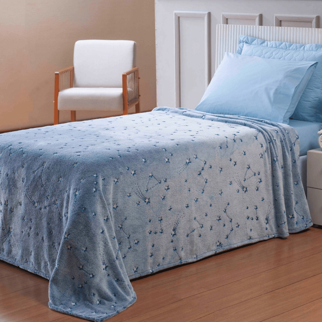 Manta Flannel Brilha No Escuro Cobertor Infantil Macio Shine 260g Kids Toque Mac