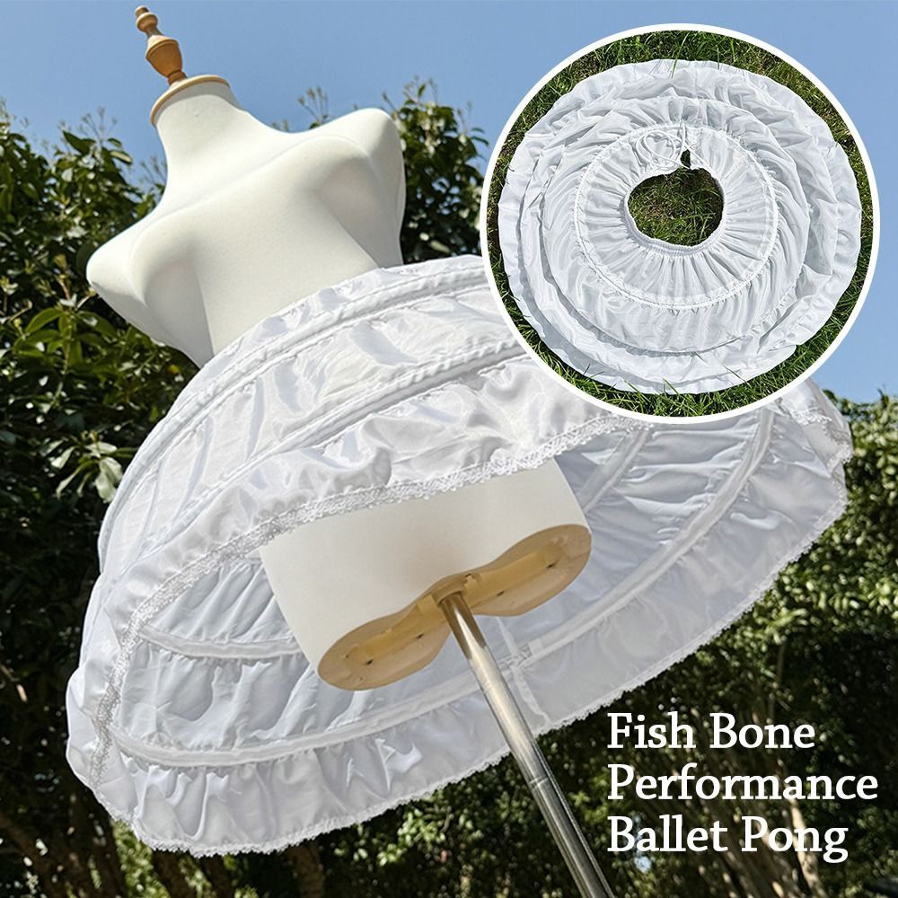 Underskirt Crinolina , Com Argola Para Cosplay , Anáguas De Casamento Brancas Ajustáveis Lolita — imagem 2 de 2