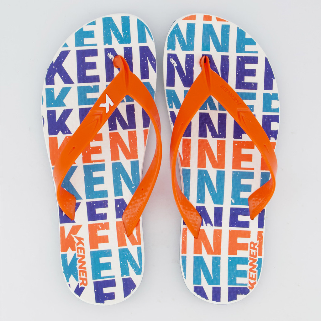 Chinelo Kenner Summer Classic Laranja e Branco