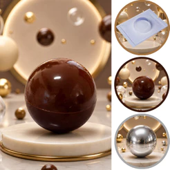 Forma Para Chocolate Especial 3 Partes ESFERA GIGANTE 100 MM P59 Porto (CHOCO)