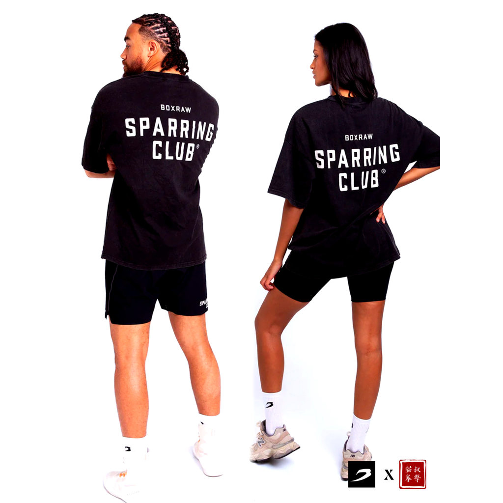 BOXRAW best-seller Sparring Club Masculino Boxe Fitness Treinamento Esportes Camiseta 100 % Algodão Solto Rua Casual Res