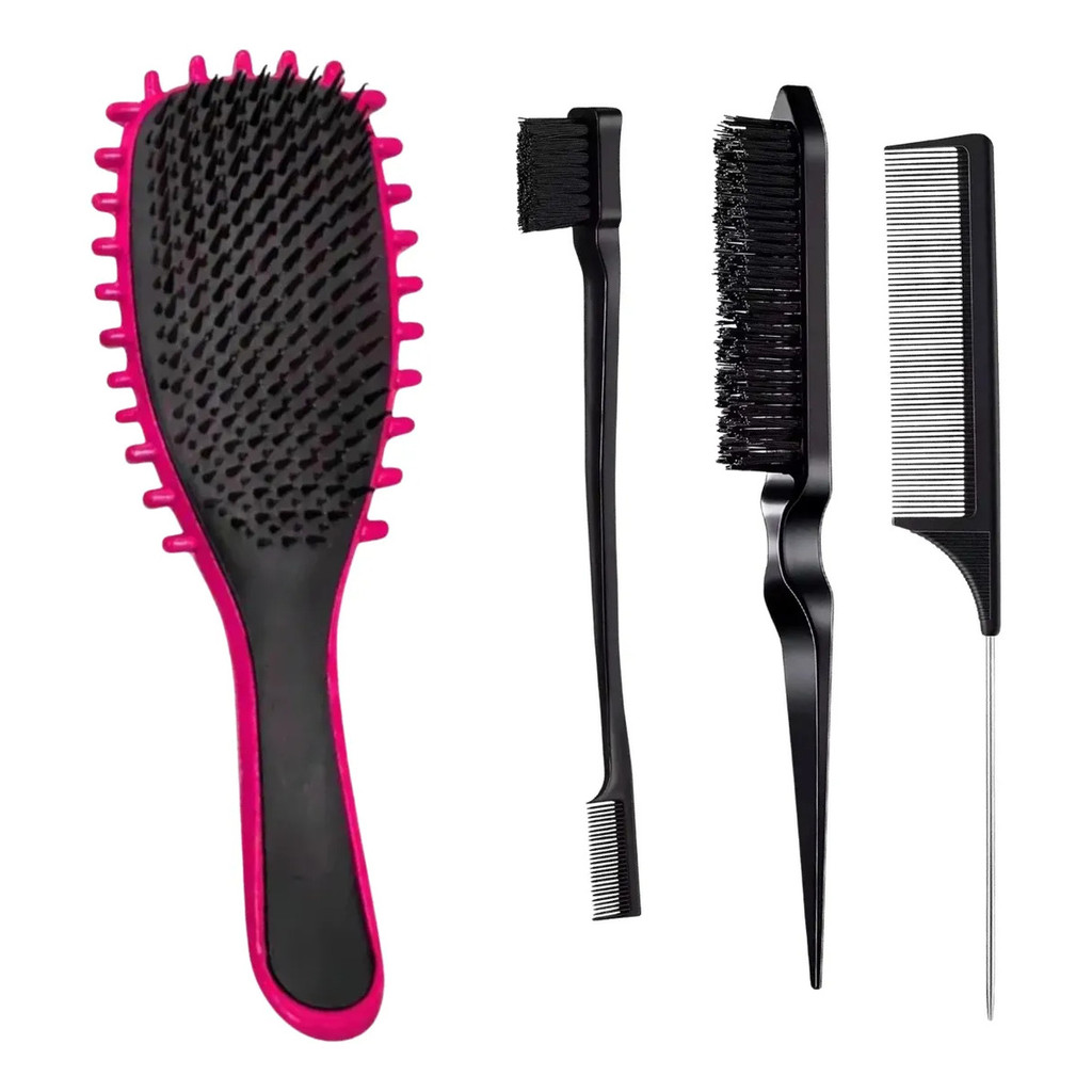 Kit Escova Fitagem De Cachos Escova Gringa+kit Baby Hair