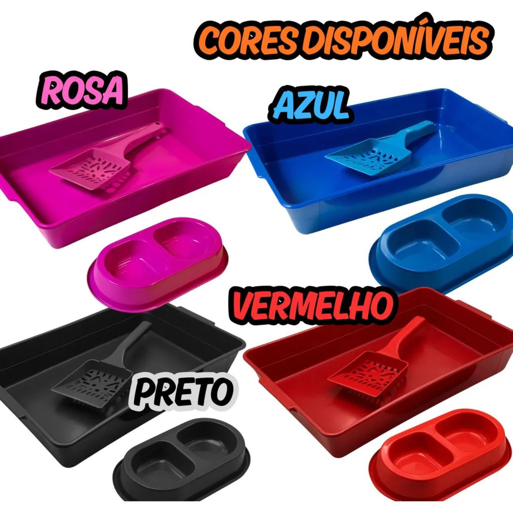 Caixa de Areia para Gato com Pá Higiênica e Comedouro Duplo – 1 Unidade | Resistente Fácil de Limpar · foto 2