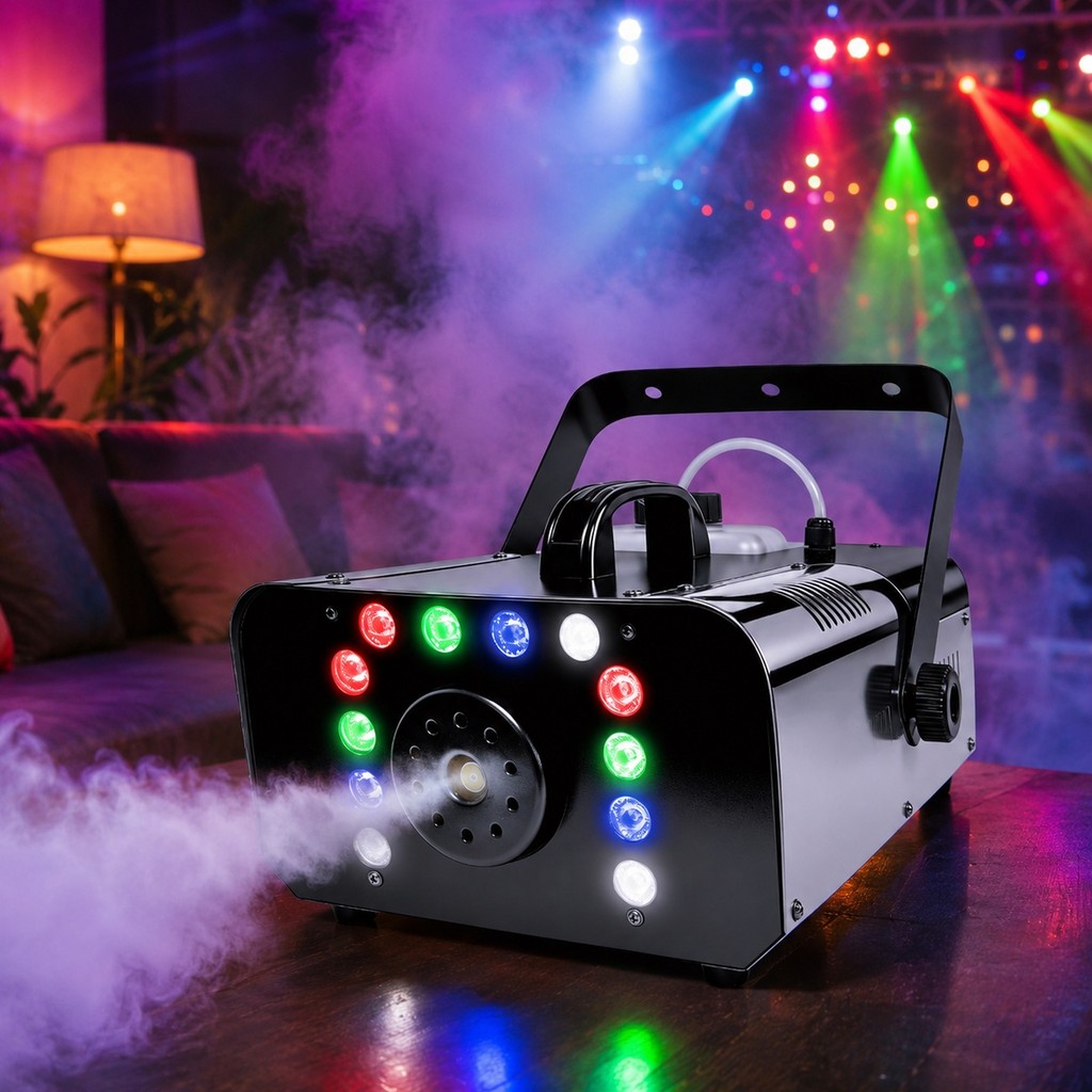 Máquina de Fumaça Profissional 3000W LED RGBW Controle Remoto DJ Festa Show Palc