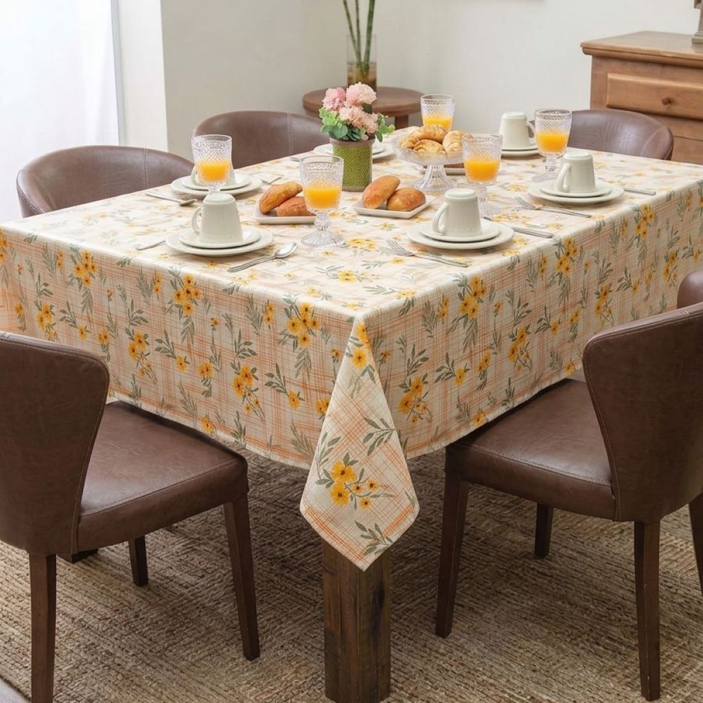 Toalha de Mesa 6 Lugares Campina 150x220cm Limpa Fácil Algodão Lepper