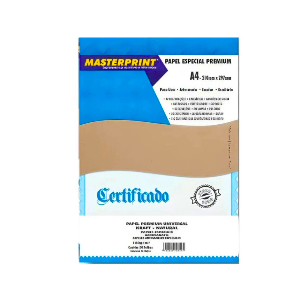 Papel Kraft Premium 180g/m² A4 Pacote com 50fls- MASTERPRINT