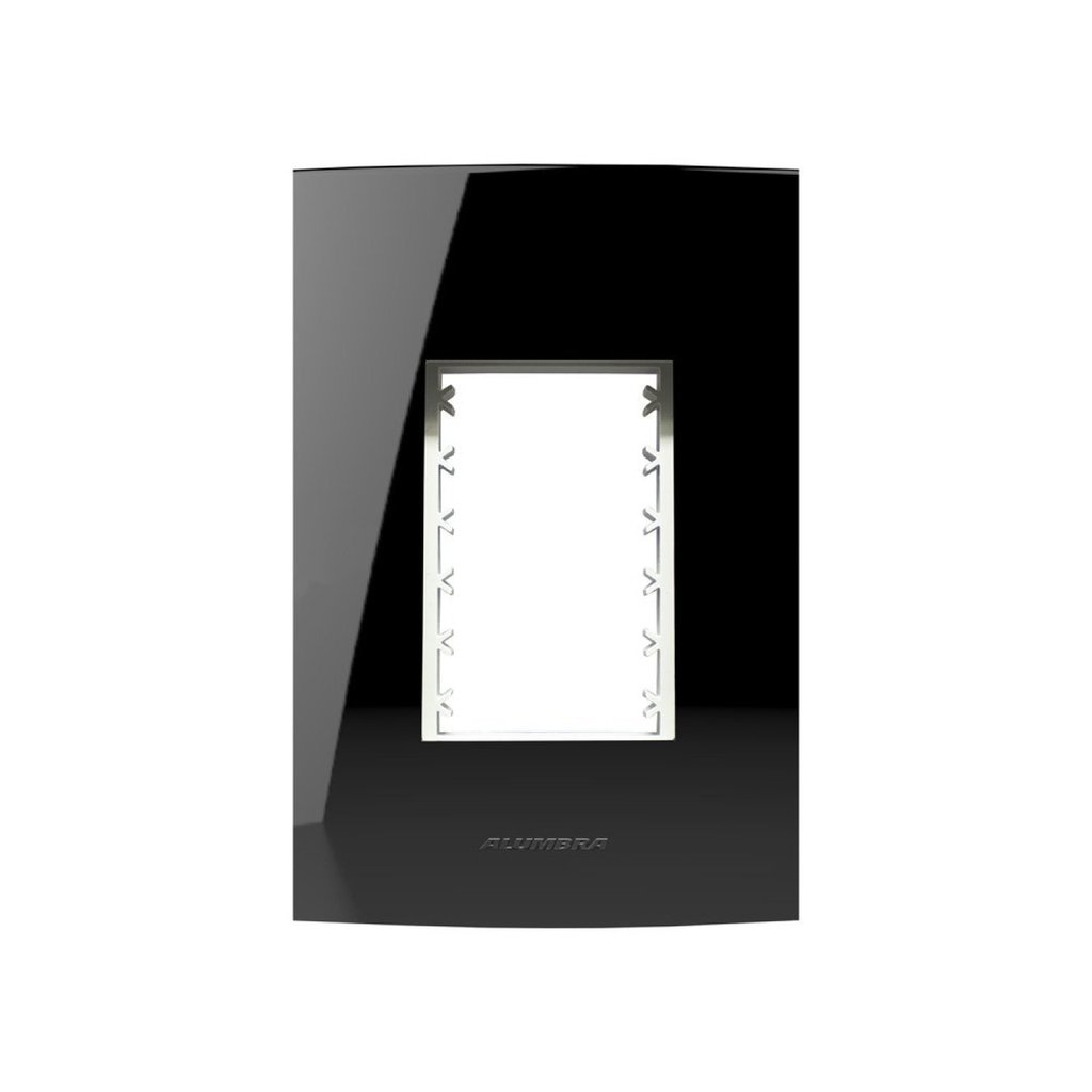 Placa 4X2 com Suporte Para 3 Módulos Inova Pro Class Alumbra Black Piano
