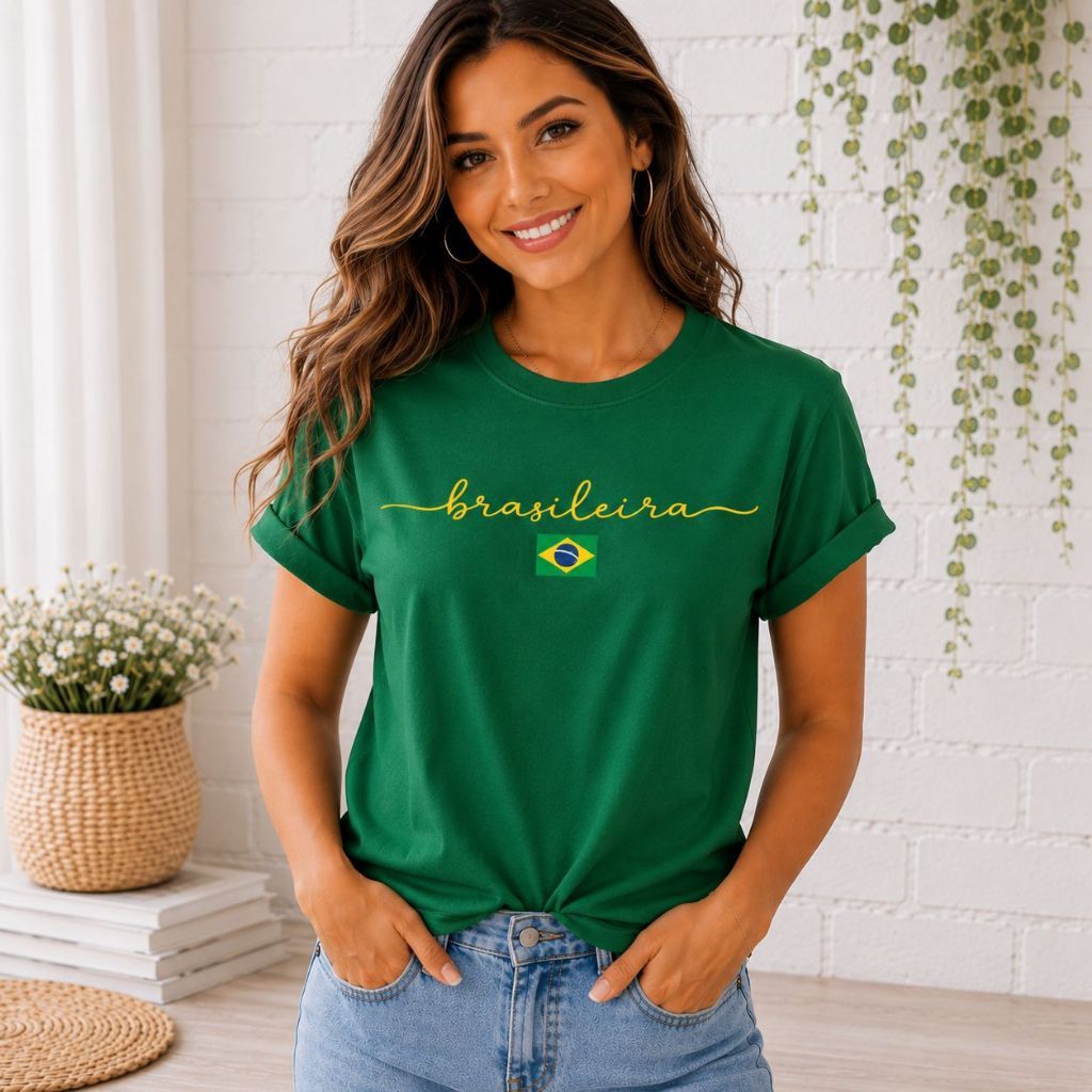 Camiseta Feminina Copa Do Brasil Brasileira Estilo E Conforto Torcedor Linha Premium
