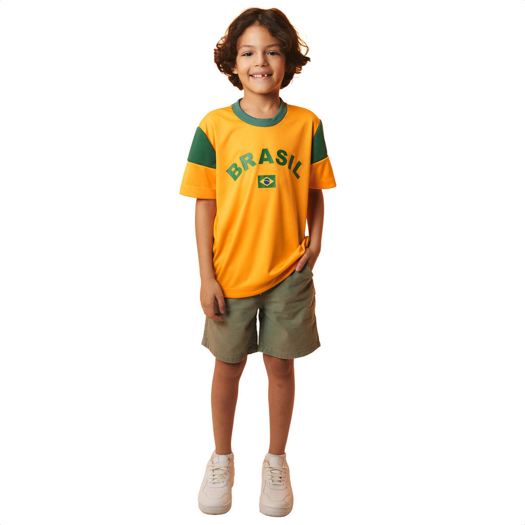 Camisa Braziline Seleção Brasil Dengo Amarelo - Infantil