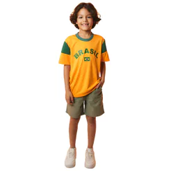 Camisa Braziline Seleção Brasil Dengo Amarelo - Infantil