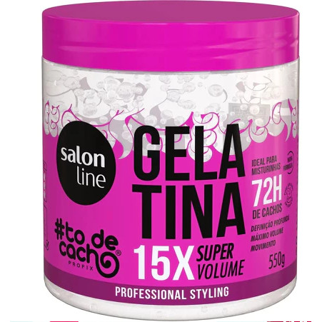 Salon Line, Gelatina Capilar, #TodeCacho, Super Volume, Vegano  550 g