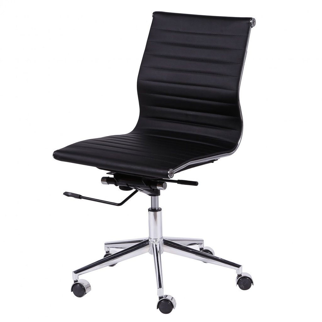 Cadeira Escritório Diretor Esteirinha Rodízio Relax Corino 3301 Preto Preto