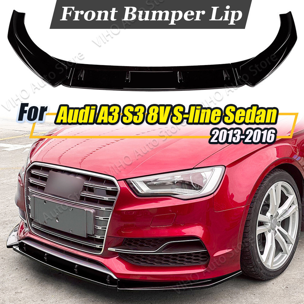 Para AUDI A3/S3 8V 2013-2016 Amortecedor Dianteiro Do Carro Divisor Lábio Difusor Corpo Kit Spoiler Guarda Queixo Pré-fa
