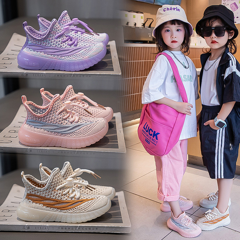 Meninos sapatos de malha respirável crianças sapatos de malha 2025 novo estilo primavera correndo leve médio grande cria
