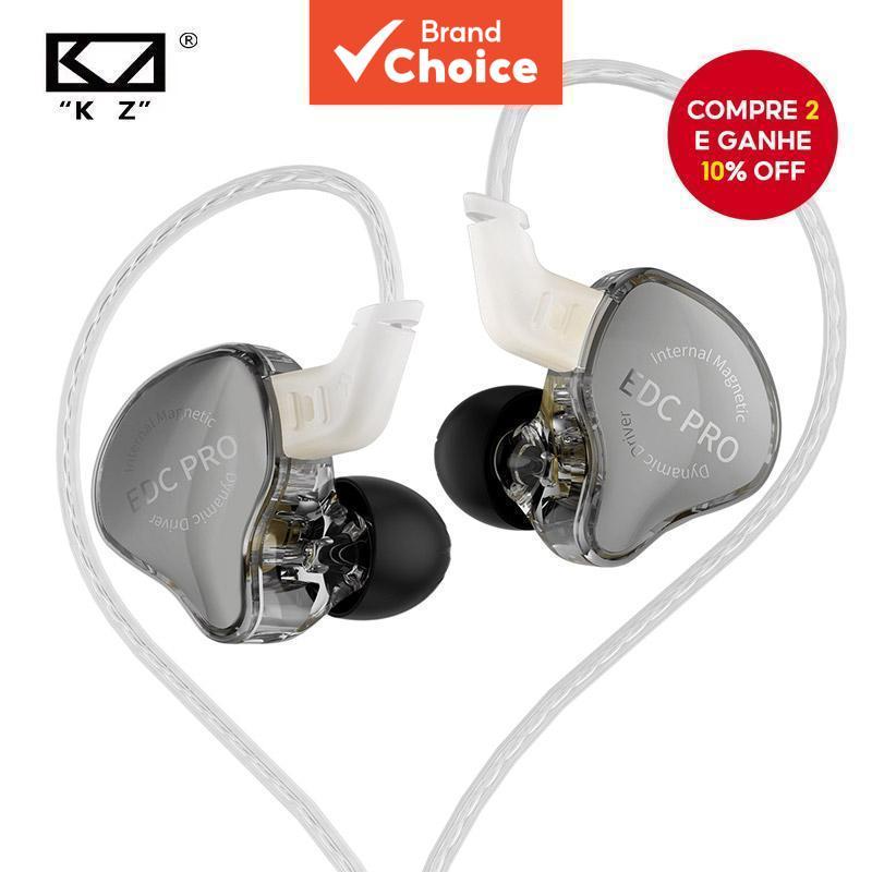 KZ EDC PRO HIFI Melhor Fone de Ouvido In-ear com Cabo Destacável e Grandes Drivers Dinâmicos.