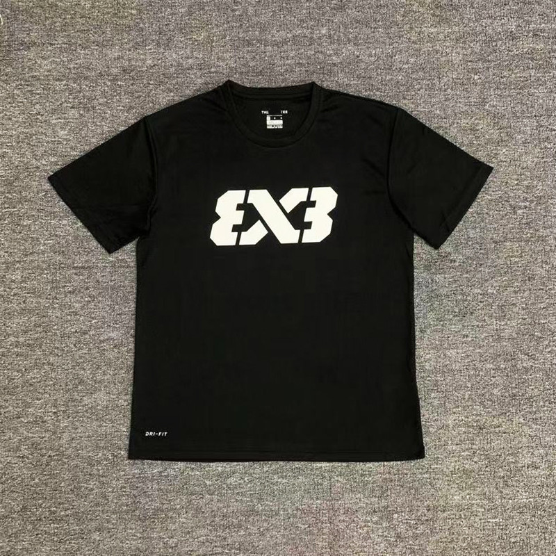 3x3 roupas de treinamento de basquete de manga curta masculino americano verão esportes estudante camisa esportes camise