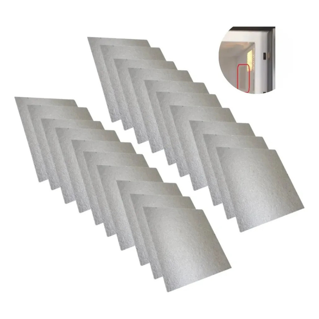 Kit 20 Tampa De Mica Guia De Onda Microondas Placas 14x14cm